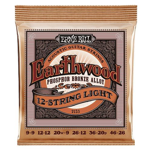 Ernie Ball 2153 (9-46) Earthwood Phosphor Bronze Light Комплект струн для 12-стр акустической гитары