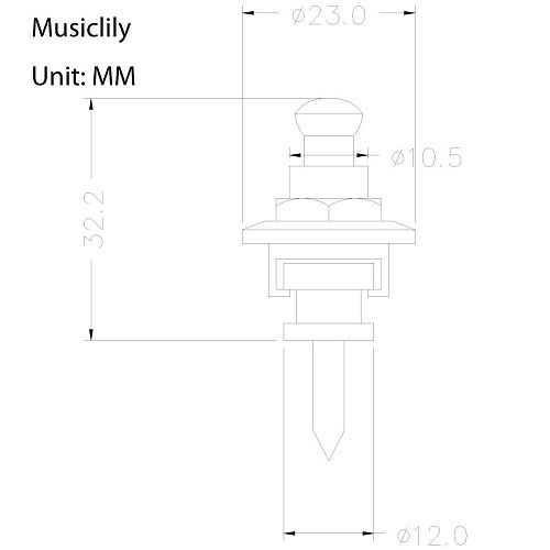Musiclily M182 Крепление для ремня с блокировкой, черное.